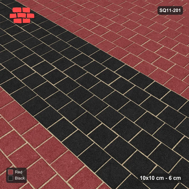 Interlock (Pasco) 10x10 cm · SQ11-201 · Running Bond Feature Band · Side view