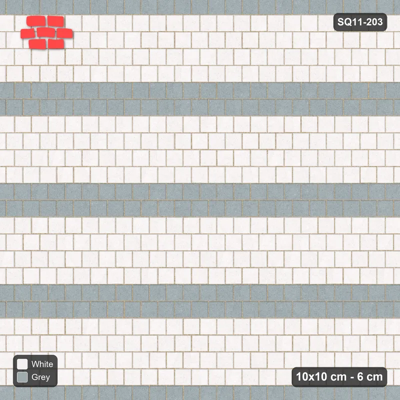 Interlock (Pasco) 10x10 cm · SQ11-203 · Running Bond Every Third Course · Top view