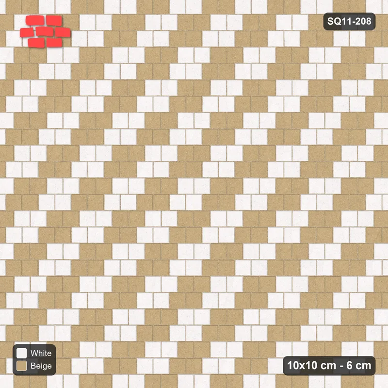 Interlock (Pasco) 10x10 cm · SQ11-208 · Running Bond Staircase Checker · Top view