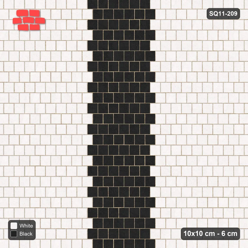 Interlock (Pasco) 10x10 cm · SQ11-209 · Running Bond Column Bands · Top view