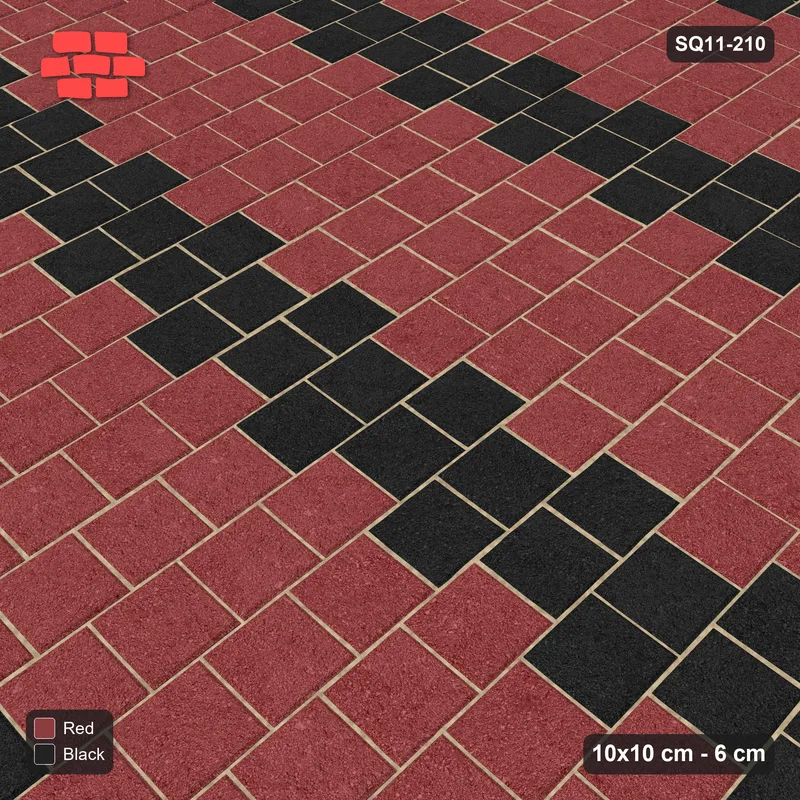 Interlock (Pasco) 10x10 cm · SQ11-210 · Vertical Running Bond, Course Stripes · Side view