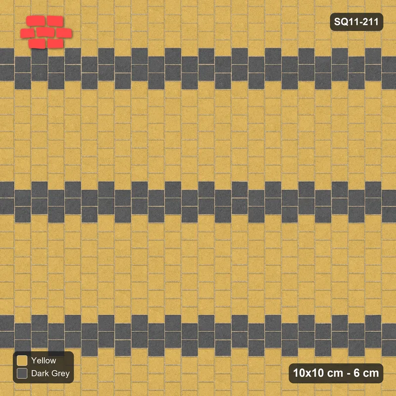 Interlock (Pasco) 10x10 cm · SQ11-211 · Vertical Running Bond, Course Stripes · Top view