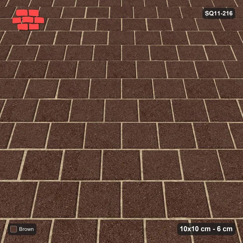 Interlock (Pasco) 10x10 cm · SQ11-216 · Diagonal Running Bond · Side view