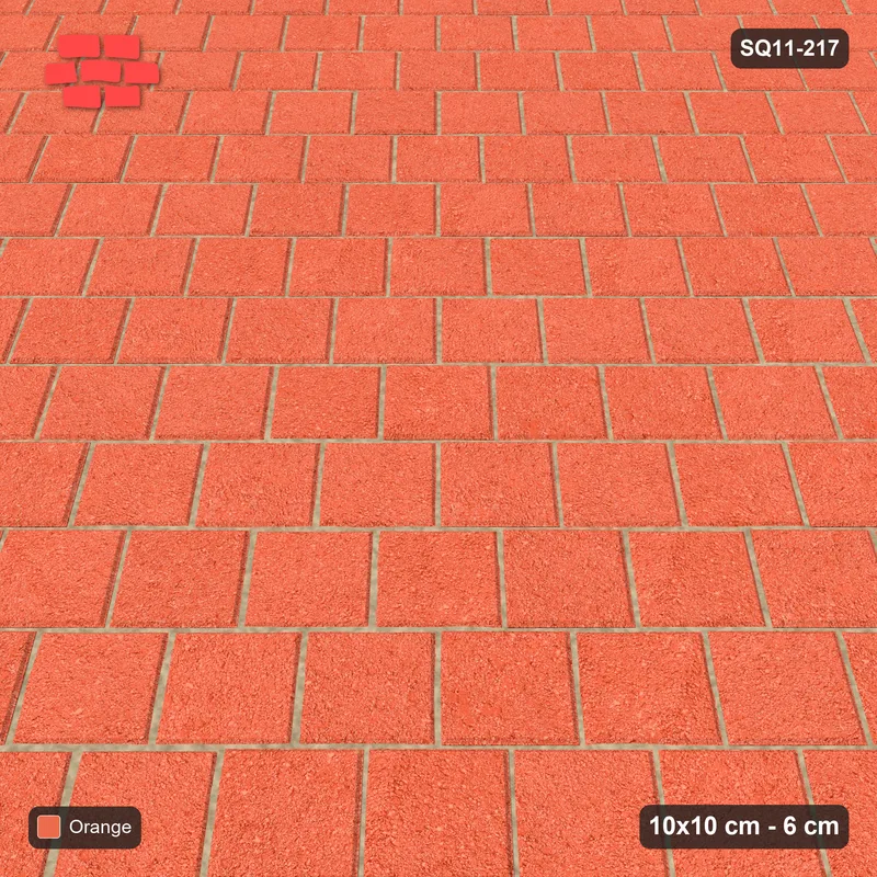 Interlock (Pasco) 10x10 cm · SQ11-217 · Diagonal Running Bond · Side view
