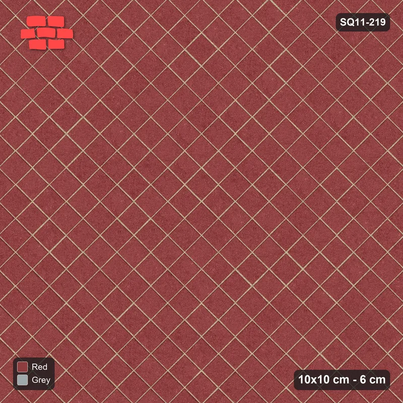 Interlock (Pasco) 10x10 cm · SQ11-219 · Diagonal Stack in Kerb Frame · Top view