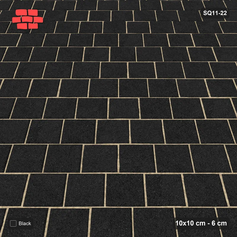 Interlock (Pasco) 10x10 cm · SQ11-22 · Diagonal Third Running Bond · Side view