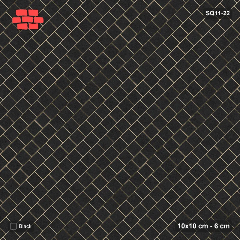 Interlock (Pasco) 10x10 cm · SQ11-22 · Diagonal Third Running Bond · Top view