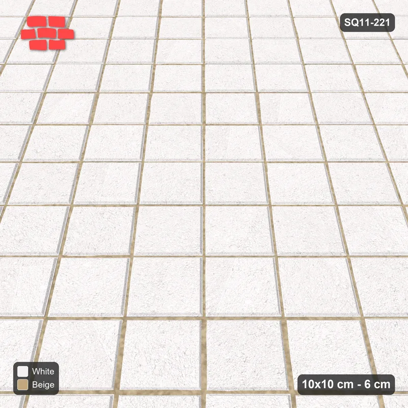 Interlock (Pasco) 10x10 cm · SQ11-221 · Diagonal Stack in Kerb Frame · Side view