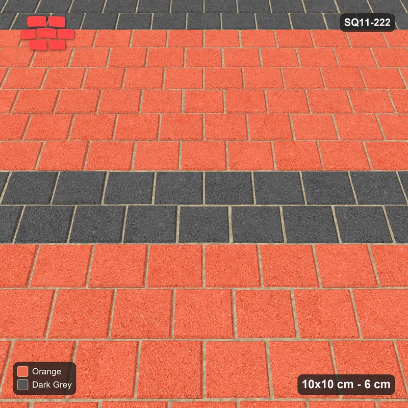 Interlock (Pasco) 10x10 cm · SQ11-222 · Diagonal Running with Stripes · Side view