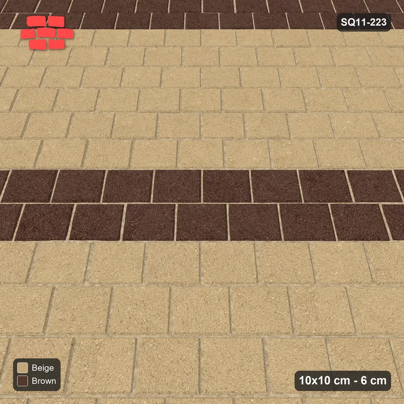 Interlock (Pasco) 10x10 cm · SQ11-223 · Diagonal Running with Stripes · Side view