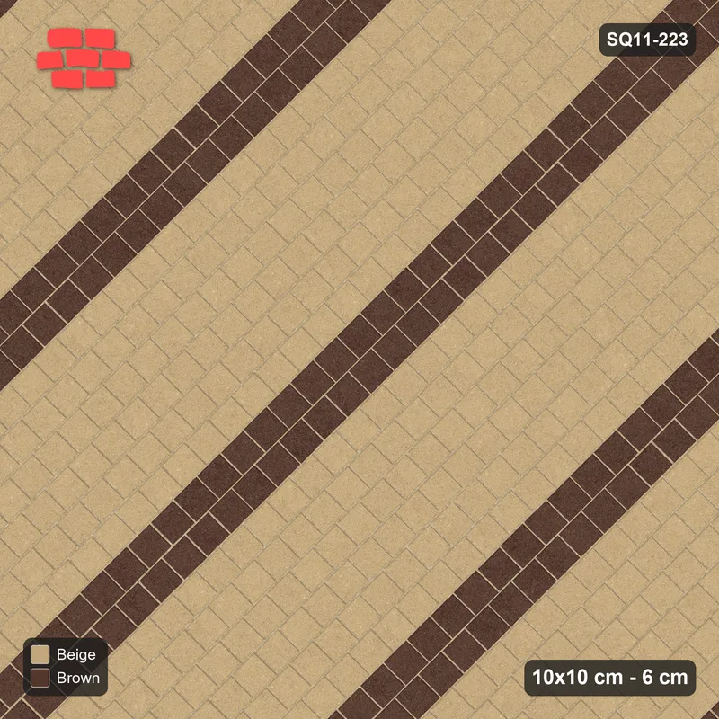Interlock (Pasco) 10x10 cm · SQ11-223 · Diagonal Running with Stripes · Top view