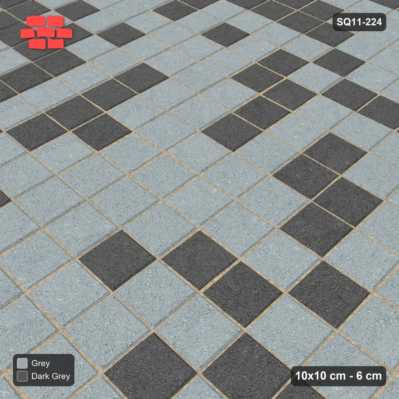 Interlock (Pasco) 10x10 cm · SQ11-224 · Stack Bond Tonal Blend · Side view