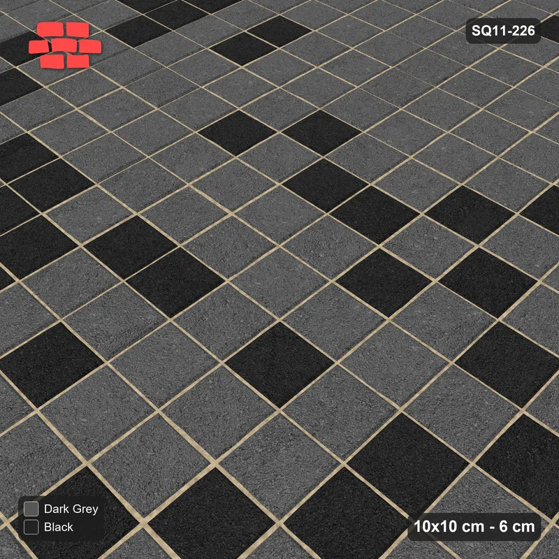 Interlock (Pasco) 10x10 cm · SQ11-226 · Stack Bond Tonal Blend · Side view