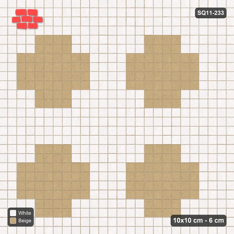 Interlock (Pasco) 10x10 cm · SQ11-233 · Stepped Cross Motif Field · Top view