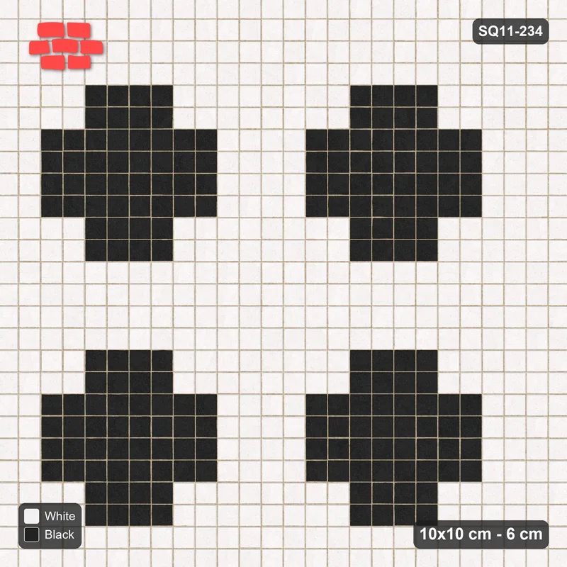 Interlock (Pasco) 10x10 cm · SQ11-234 · Stepped Cross Motif Field · Top view