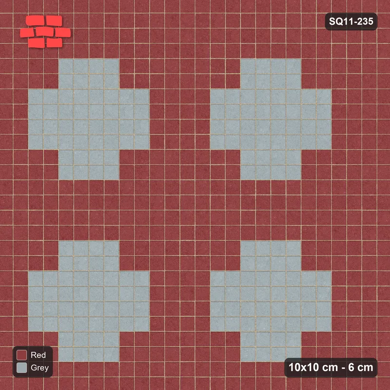 Interlock (Pasco) 10x10 cm · SQ11-235 · Stepped Cross Motif Field · Top view
