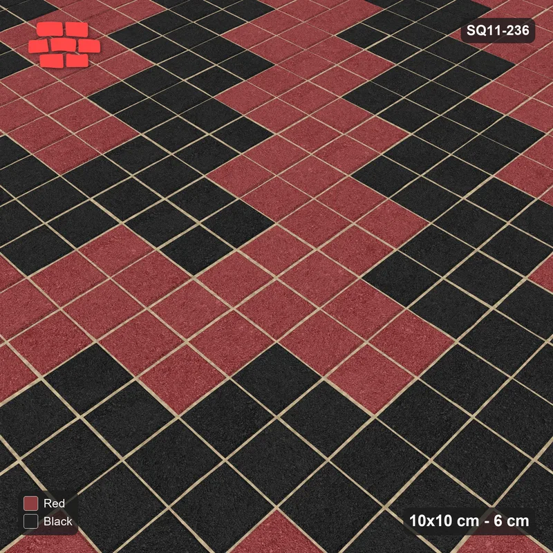 Interlock (Pasco) 10x10 cm · SQ11-236 · Zigzag Chevron Stripes · Side view