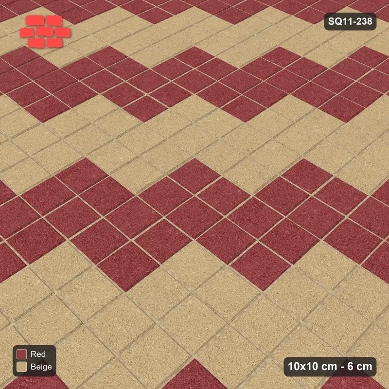 Interlock (Pasco) 10x10 cm · SQ11-238 · Diagonal Stripe Bands · Side view
