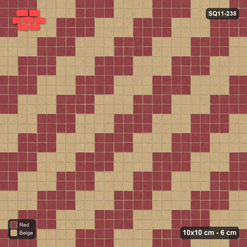 Interlock (Pasco) 10x10 cm · SQ11-238 · Diagonal Stripe Bands · Top view