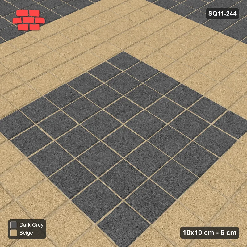 Interlock (Pasco) 10x10 cm · SQ11-244 · Rings in Kerb Frame · Side view