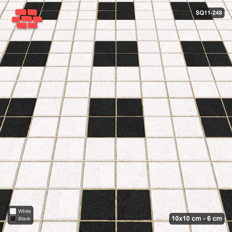Interlock (Pasco) 10x10 cm · SQ11-248 · Harlequin Diamonds in Kerb Frame · Side view