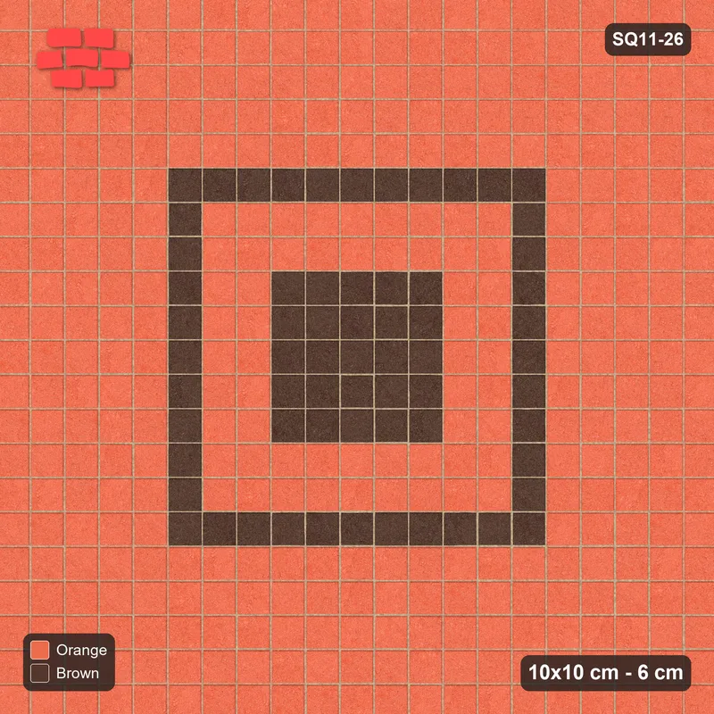 Interlock (Pasco) 10x10 cm · SQ11-26 · Square Medallion · Top view