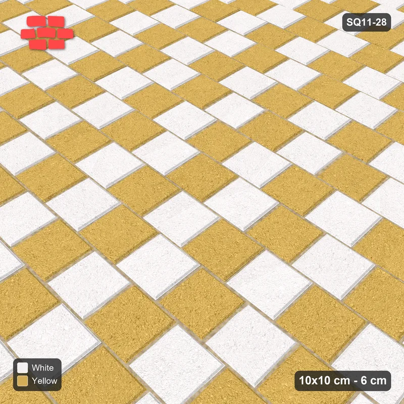 Interlock (Pasco) 10x10 cm · SQ11-28 · Running Bond - Zigzag Checker · Side view