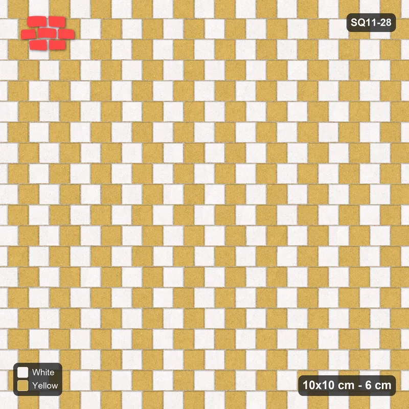 Interlock (Pasco) 10x10 cm · SQ11-28 · Running Bond - Zigzag Checker · Top view
