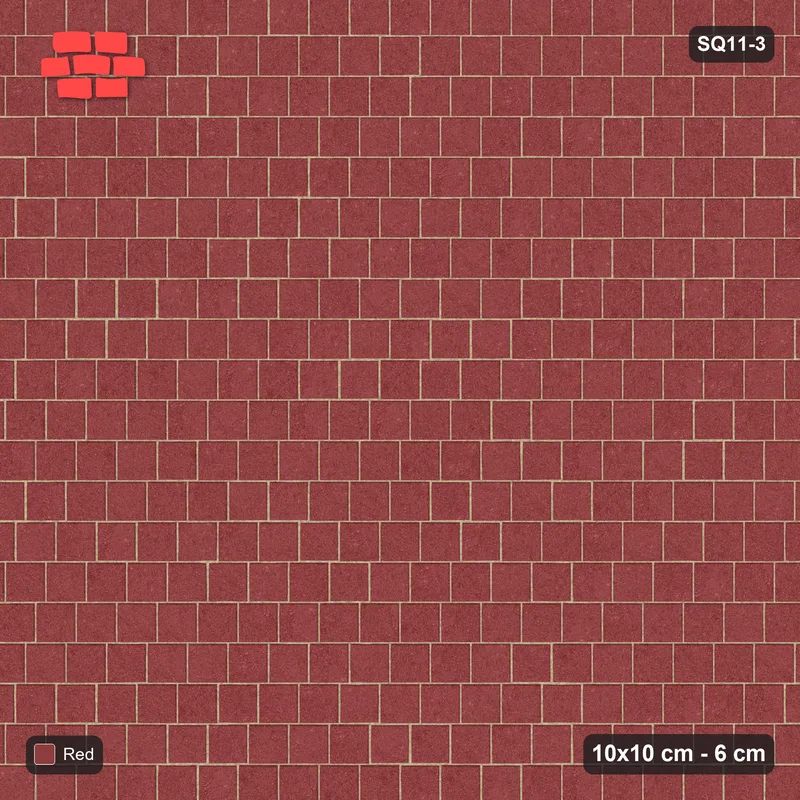 Interlock (Pasco) 10x10 cm · SQ11-3 · Quarter Running Bond · Top view