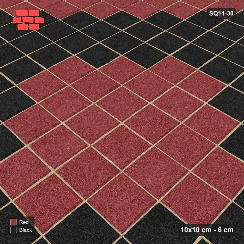 Interlock (Pasco) 10x10 cm · SQ11-30 · Diamond Mosaic in Kerb Frame · Side view
