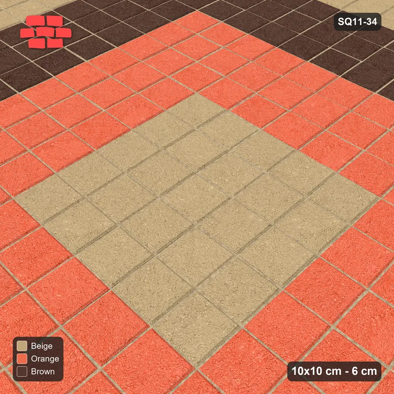 Interlock (Pasco) 10x10 cm · SQ11-34 · Autumn Square Rings · Side view
