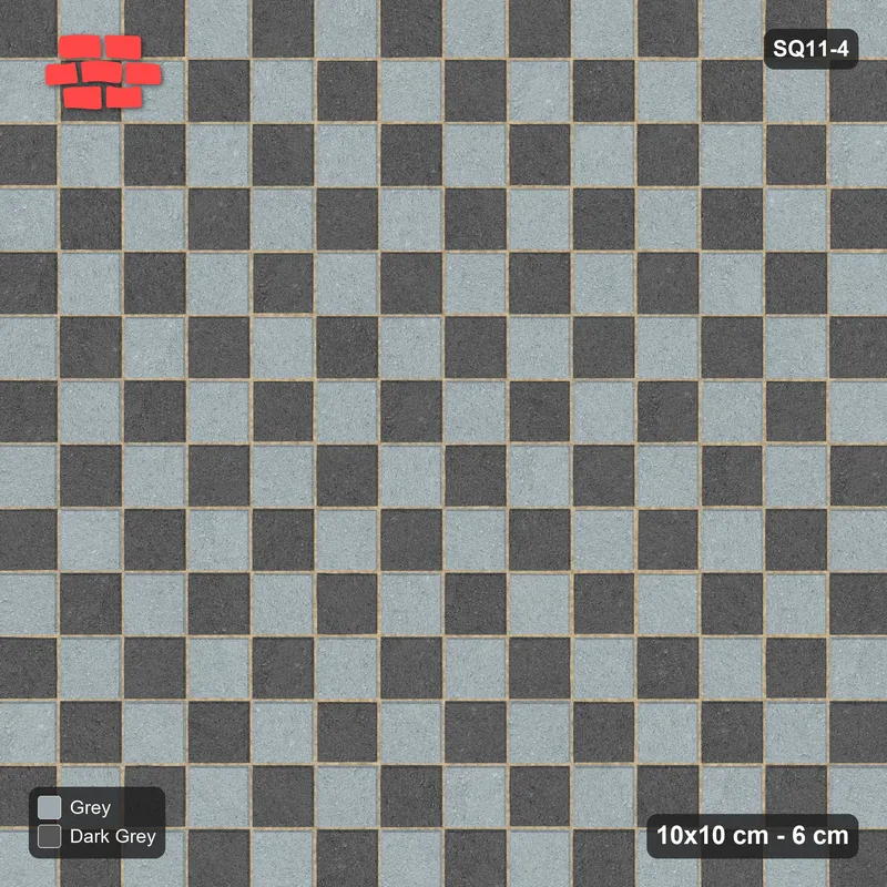 Interlock (Pasco) 10x10 cm · SQ11-4 · Unit Checkerboard · Top view