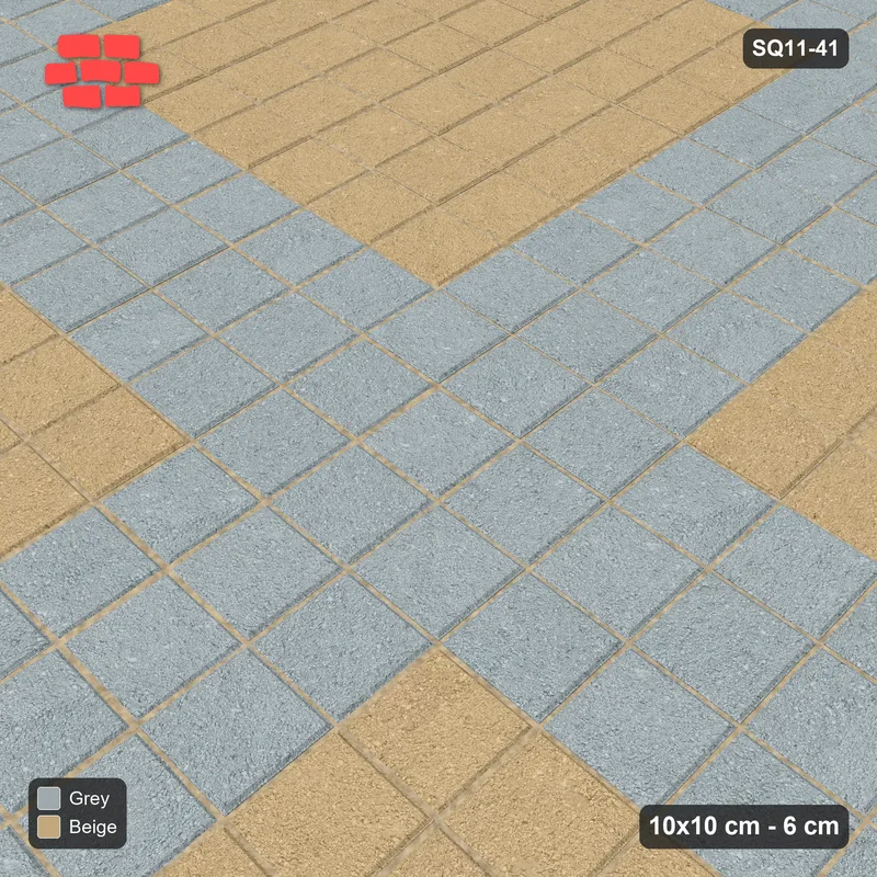 Interlock (Pasco) 10x10 cm · SQ11-41 · Cross Panels with Border · Side view