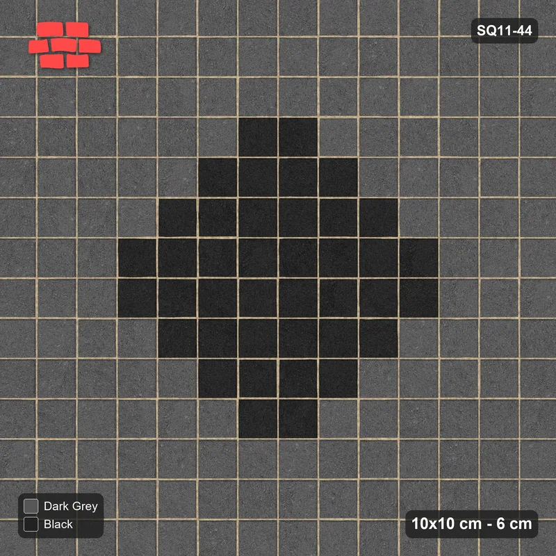 Interlock (Pasco) 10x10 cm · SQ11-44 · Border with Centre Diamond · Top view
