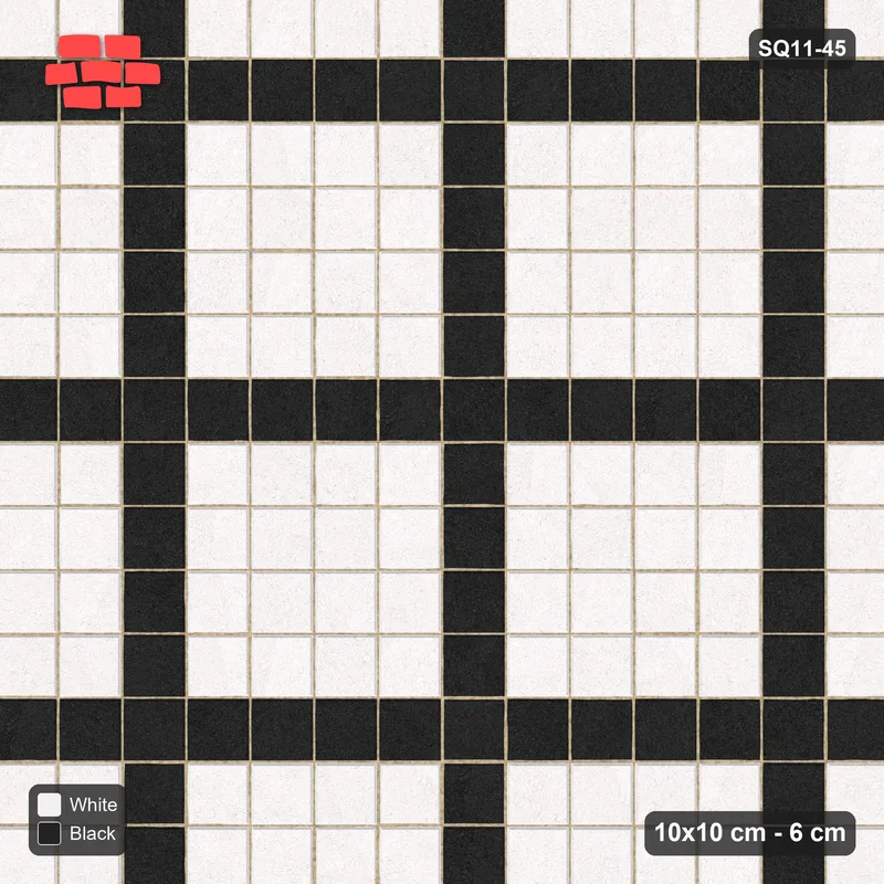 Interlock (Pasco) 10x10 cm · SQ11-45 · Windowpane Grid · Top view