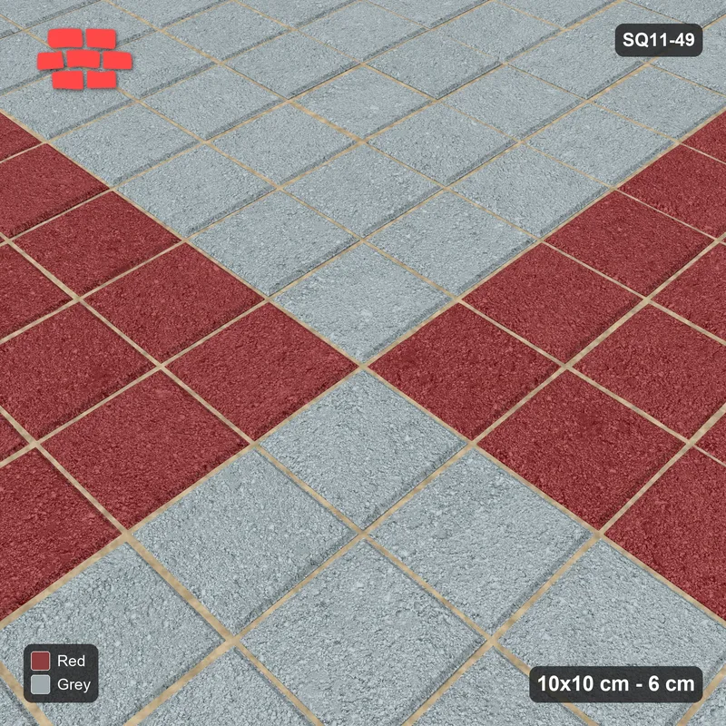 Interlock (Pasco) 10x10 cm · SQ11-49 · Quadrant Blocks · Side view