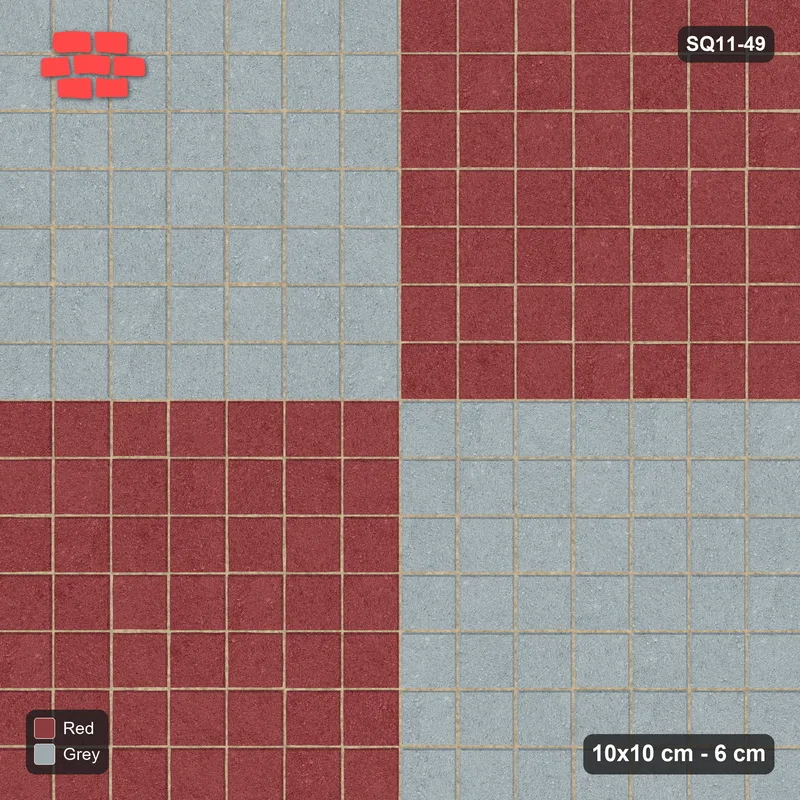 Interlock (Pasco) 10x10 cm · SQ11-49 · Quadrant Blocks · Top view