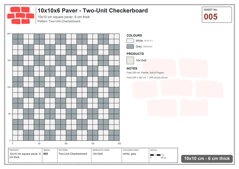 Interlock (Pasco) 10x10 cm · SQ11-5 · Two-Unit Checkerboard · Laying plan Interlock (Pasco) 10x10 cm · SQ11-5 · Two-Unit Checkerboard · Laying plan