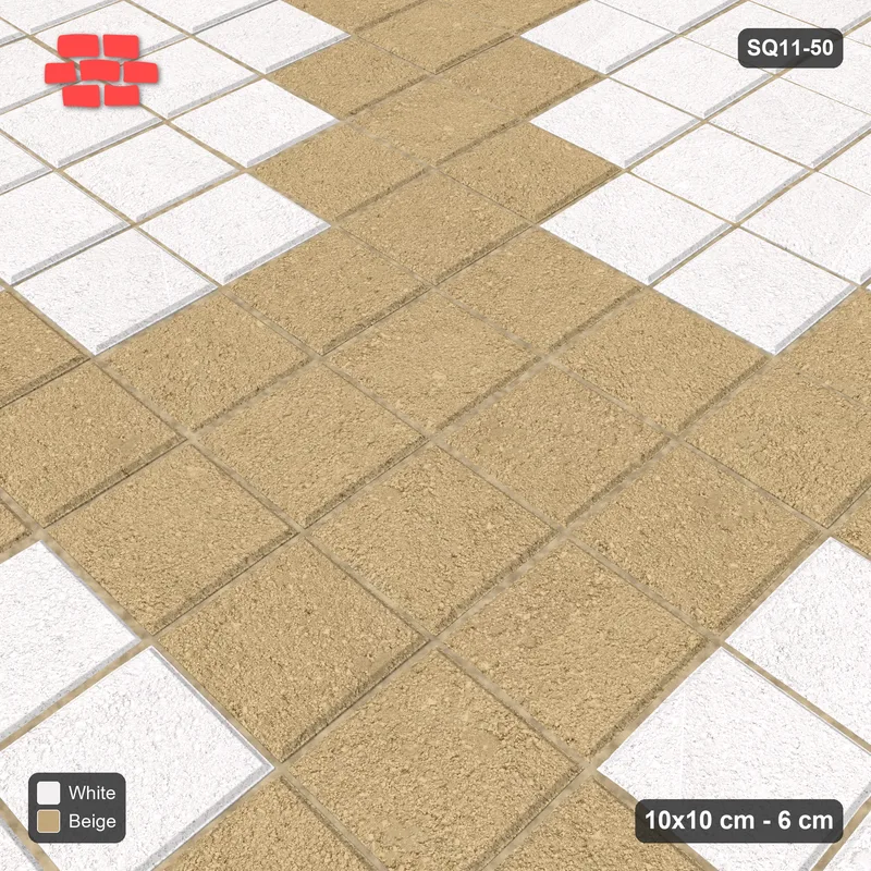 Interlock (Pasco) 10x10 cm · SQ11-50 · Diagonal Cross Mosaic · Side view