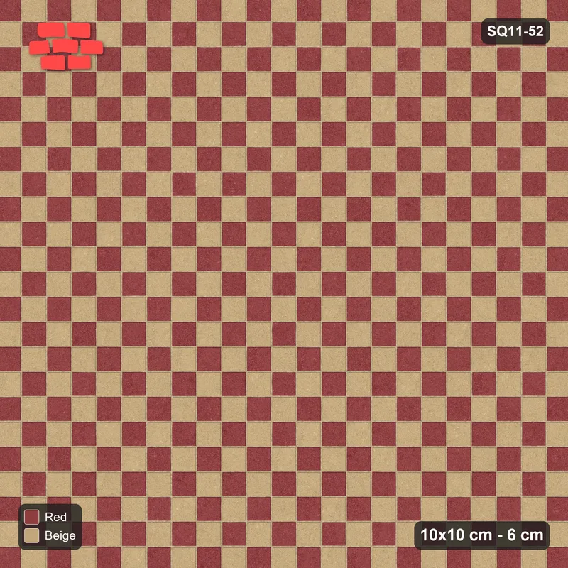 Interlock (Pasco) 10x10 cm · SQ11-52 · Unit Checkerboard · Top view