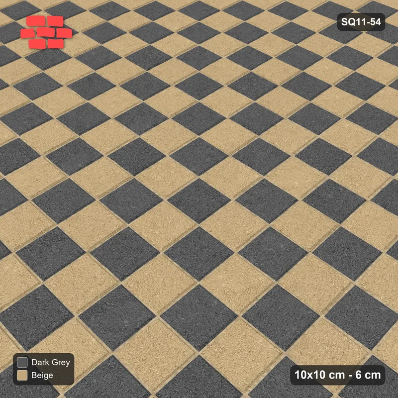 Interlock (Pasco) 10x10 cm · SQ11-54 · Unit Checkerboard · Side view