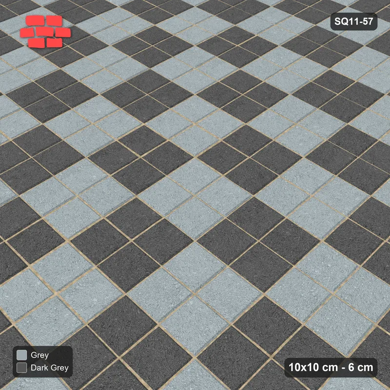 Interlock (Pasco) 10x10 cm · SQ11-57 · Two-Unit Checkerboard · Side view
