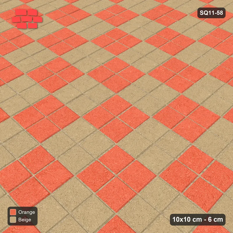Interlock (Pasco) 10x10 cm · SQ11-58 · Two-Unit Checkerboard · Side view