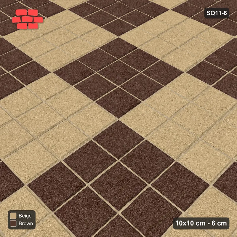 Interlock (Pasco) 10x10 cm · SQ11-6 · Large Block Checkerboard · Side view