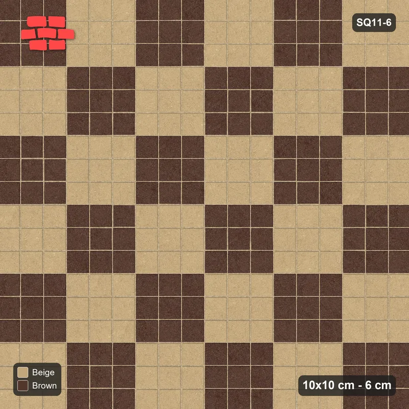 Interlock (Pasco) 10x10 cm · SQ11-6 · Large Block Checkerboard · Top view