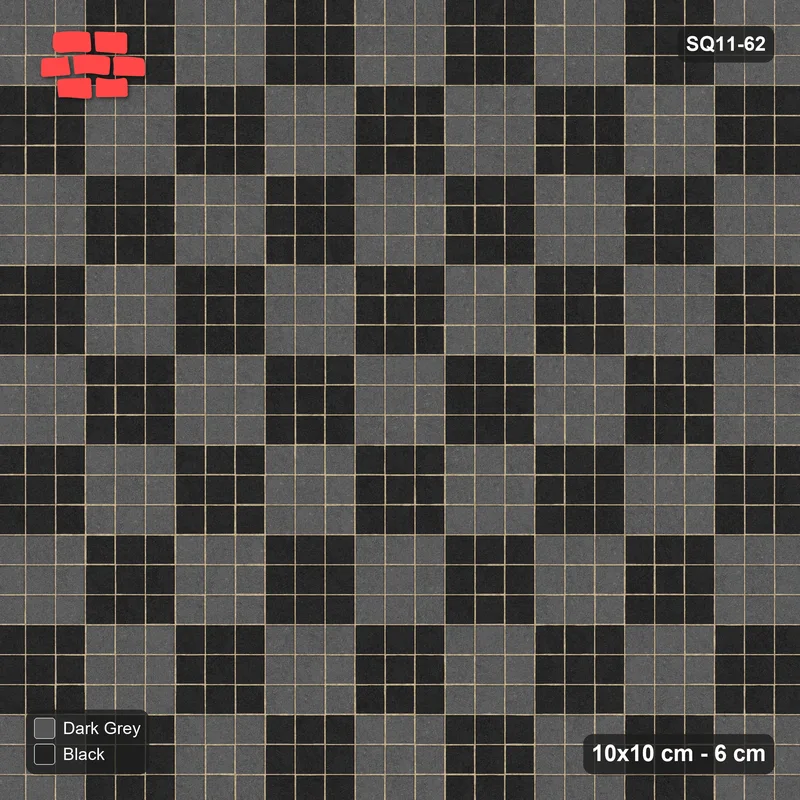 Interlock (Pasco) 10x10 cm · SQ11-62 · Three-Unit Checkerboard · Top view