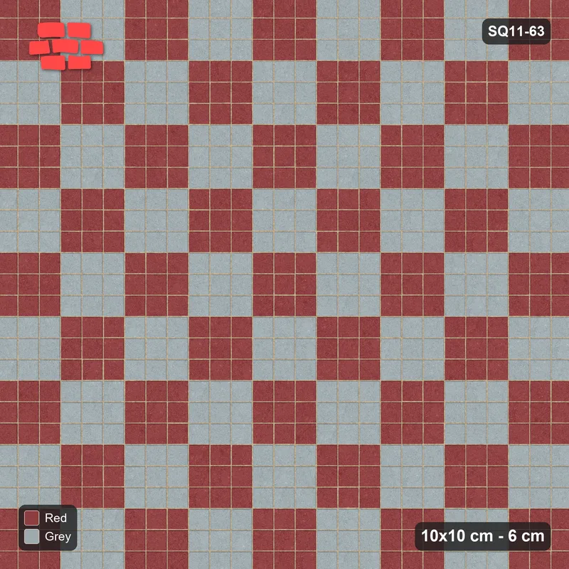 Interlock (Pasco) 10x10 cm · SQ11-63 · Three-Unit Checkerboard · Top view