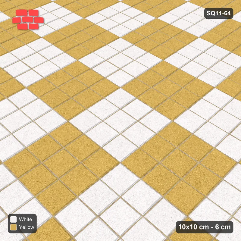 Interlock (Pasco) 10x10 cm · SQ11-64 · Three-Unit Checkerboard · Side view