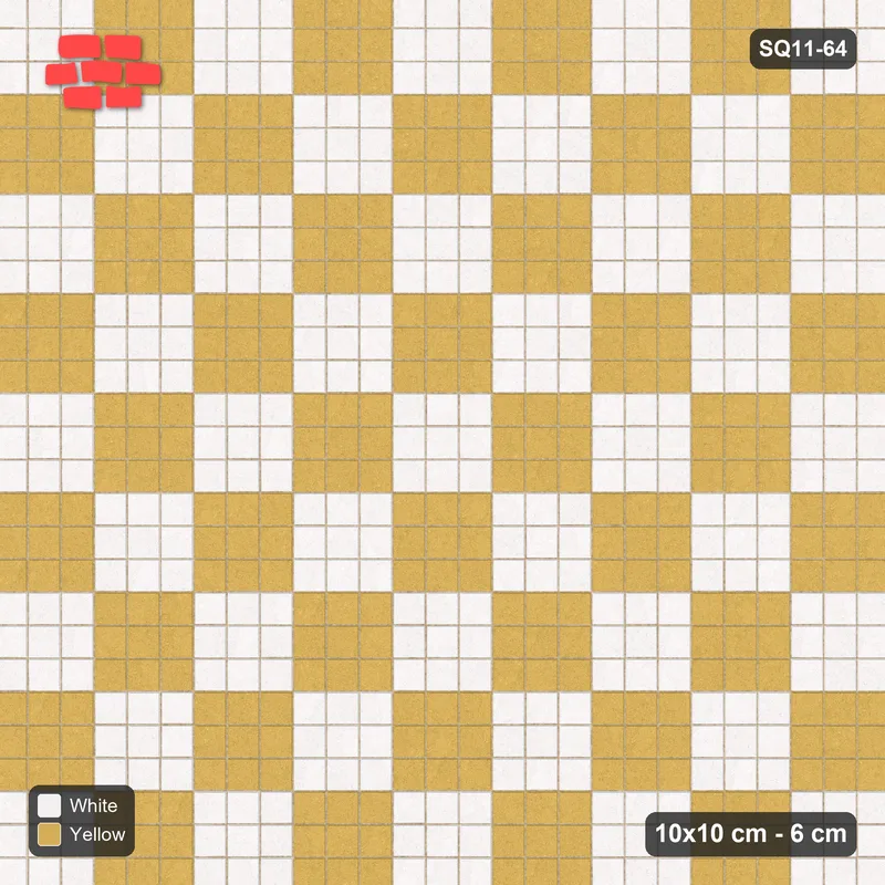 Interlock (Pasco) 10x10 cm · SQ11-64 · Three-Unit Checkerboard · Top view