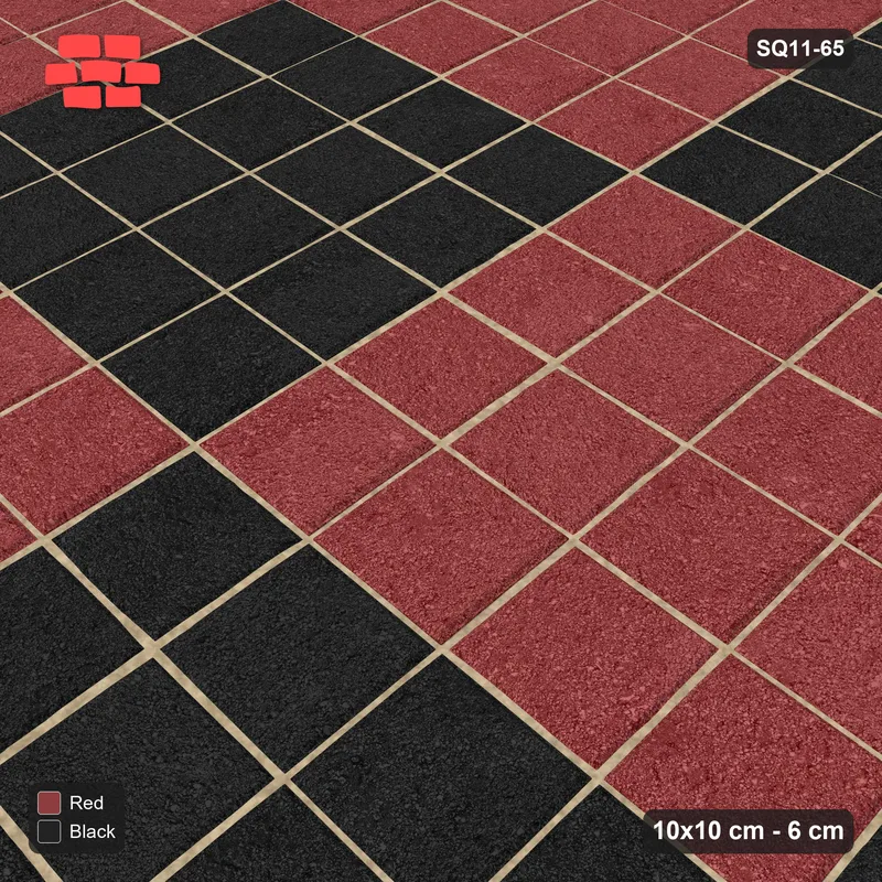 Interlock (Pasco) 10x10 cm · SQ11-65 · Four-Unit Block Checkerboard · Side view